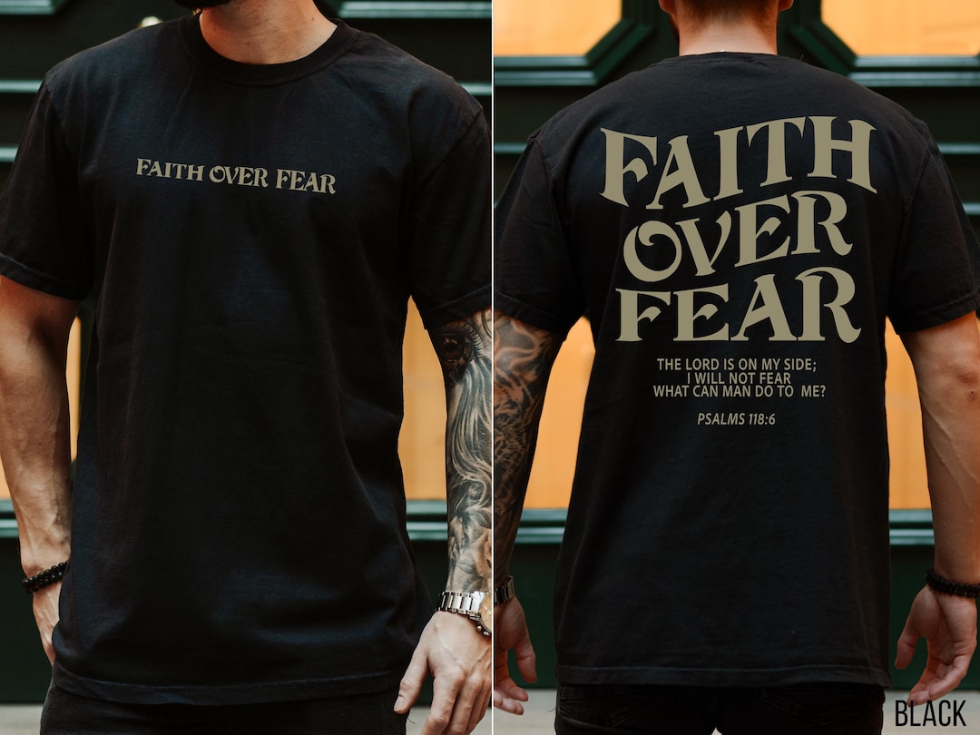 Faith Over Fear Shirt, Comfort Colors® Aesthetic Christian Shirt ...