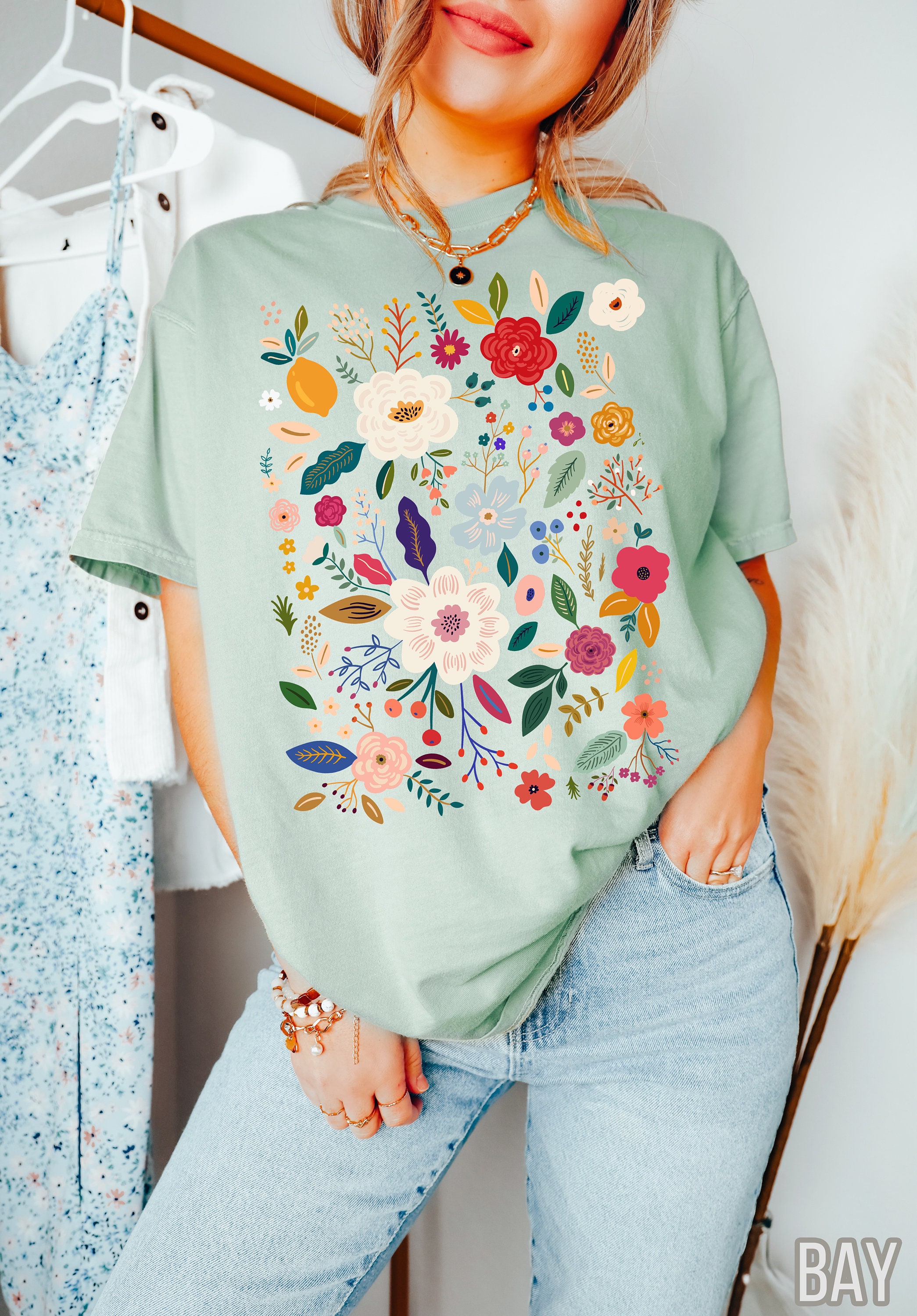 Comfort Colors® Wild Flowers Shirt, Vintage Flower Lover Shirt ...