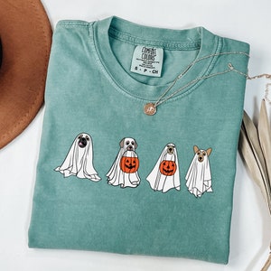 Comfort Colors Cute Ghost Dog Shirt, Ghost Dog T-shirt, Dog Lovers Tee, Happy Halloween, Halloween Dog Tshirt, Spooky Season, Fall 2023
