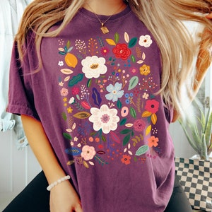 Comfort Colors® Wild Flowers Shirt, Vintage Flower Lover Shirt ...