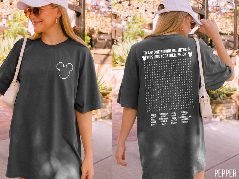 Funny Interactive Disney T-Shirts, Disney Dad Shirts, Waiting In Line Puzzle Double Side Disney T-Shirts, Disney Shirts, Disneyland T-Shirts image 9