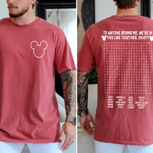 Funny Interactive Disney T-Shirts, Disney Dad Shirts, Waiting In Line Puzzle Double Side Disney T-Shirts, Disney Shirts, Disneyland T-Shirts image 3
