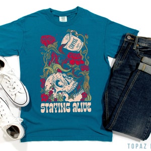 Staying Alive Tee - Topaz Blue
