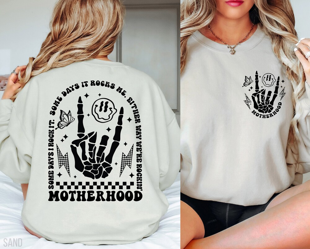 Motherhood Sweatshirt, Some Days I Rock It Sweater, Cute Skeleton Sweatshirt, Motherhood Crewneck, Rockin Sweatshirts,Motherhood Sweatshirts Sunrisetee