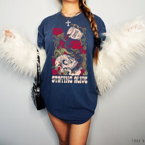 Staying Alive Tee - True Navy