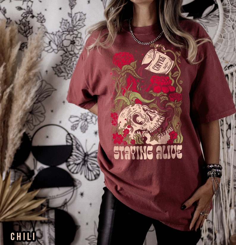 Staying Alive Tee - Chili