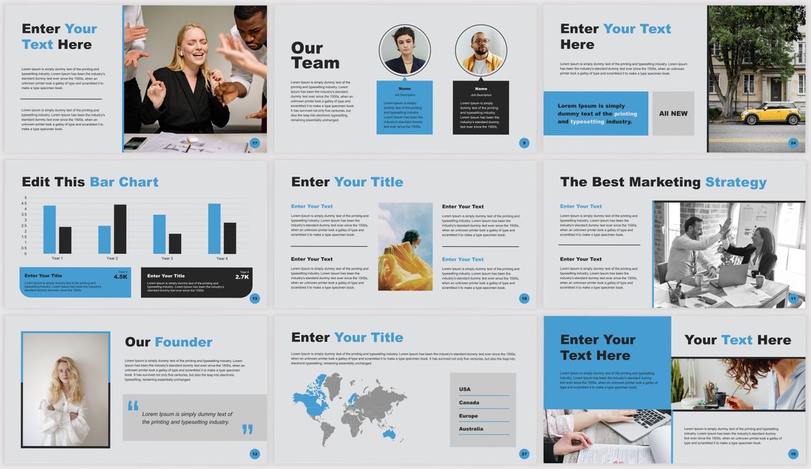 Professional Blue and Gray Presentation Template for Business and ...