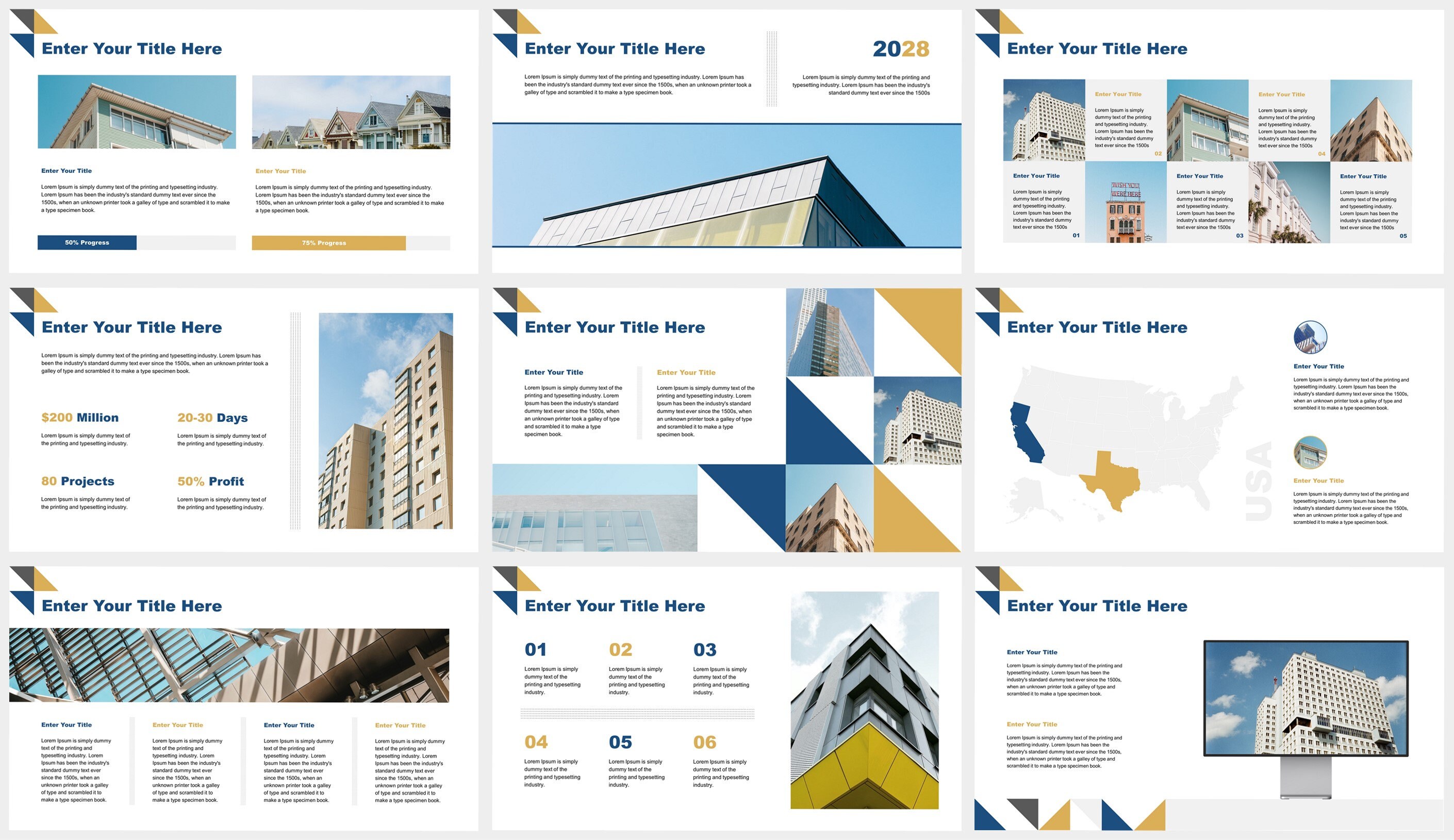 Triangular Design Powerpoint Presentation Template, Business Pitch Deck ...