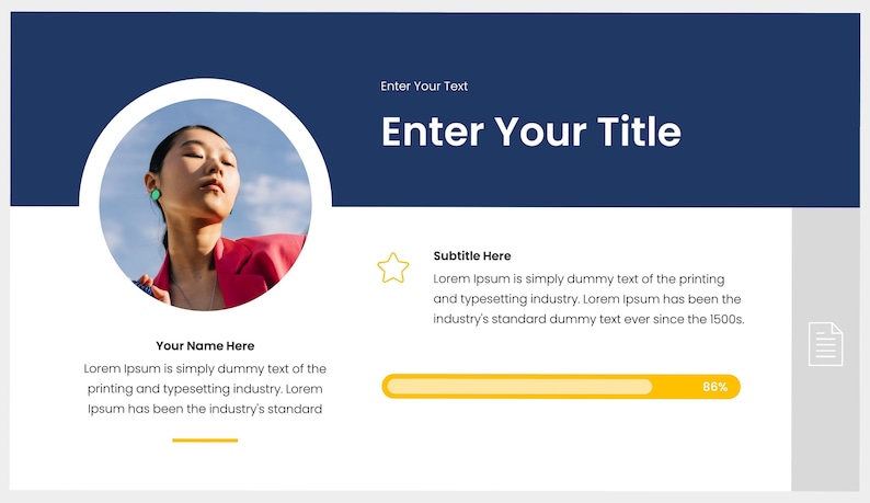 Blue and Yellow Presentation Template, Business Pitch Deck Template ...