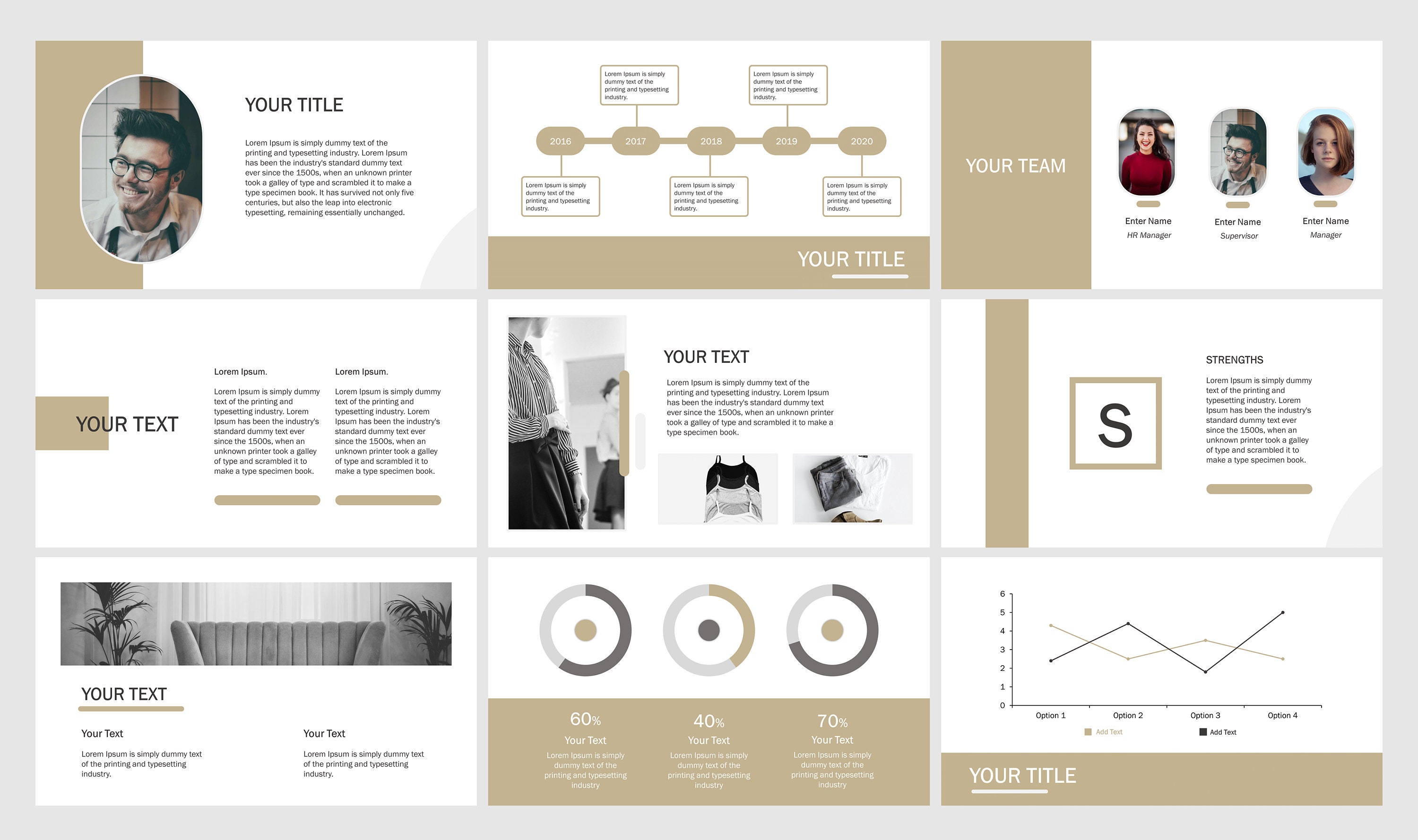 Minimale und moderne PowerPoint-Vorlage Gold mehr Farben | Etsy