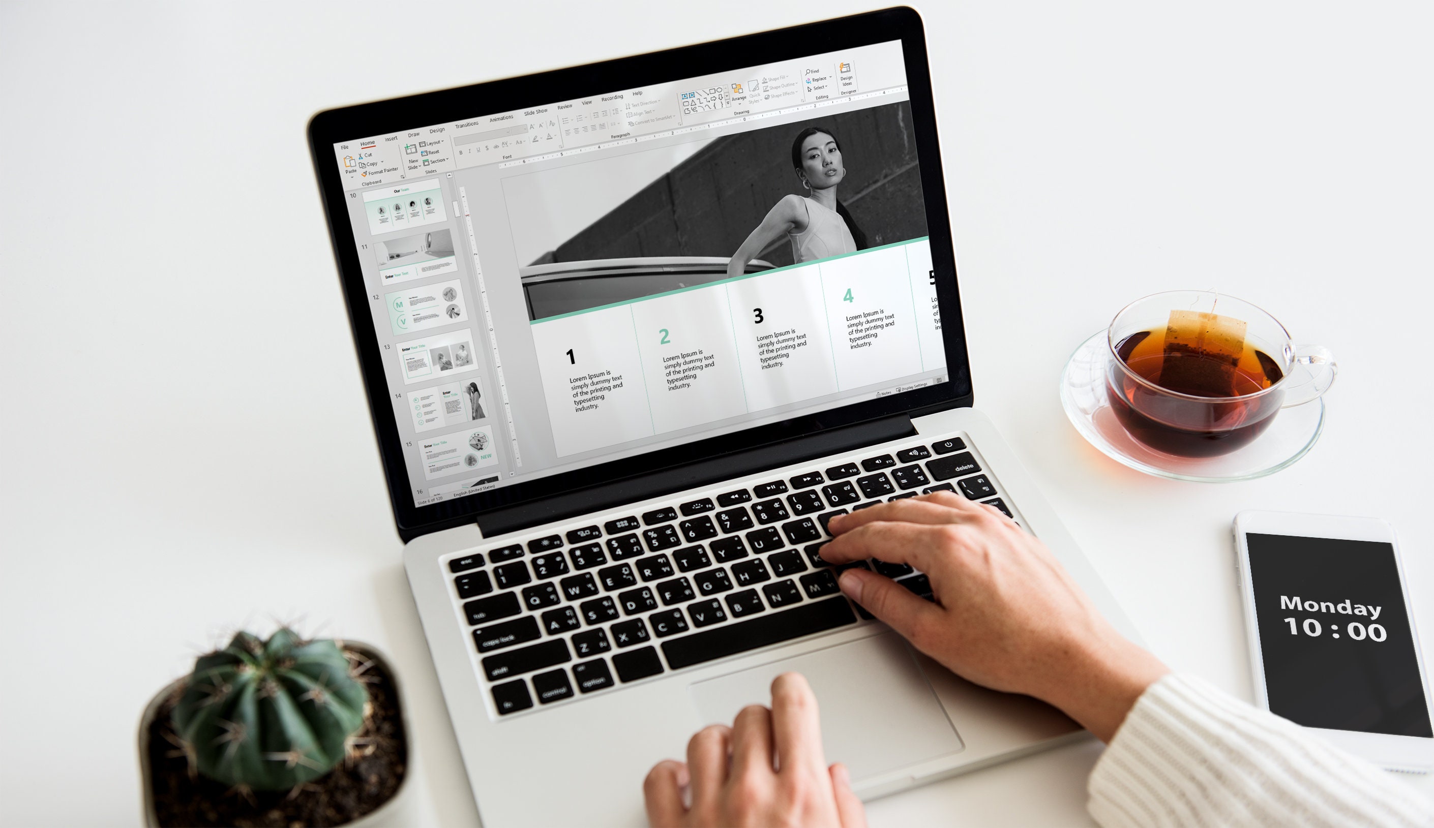 Appealing and Minimal Magazine Style Powerpoint Presentation Template ...