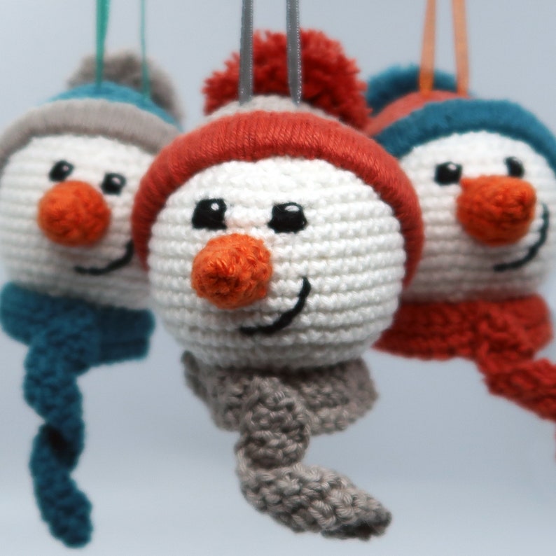 Snowman Bauble Crochet Pattern Amigurumi Christmas Tree Etsy