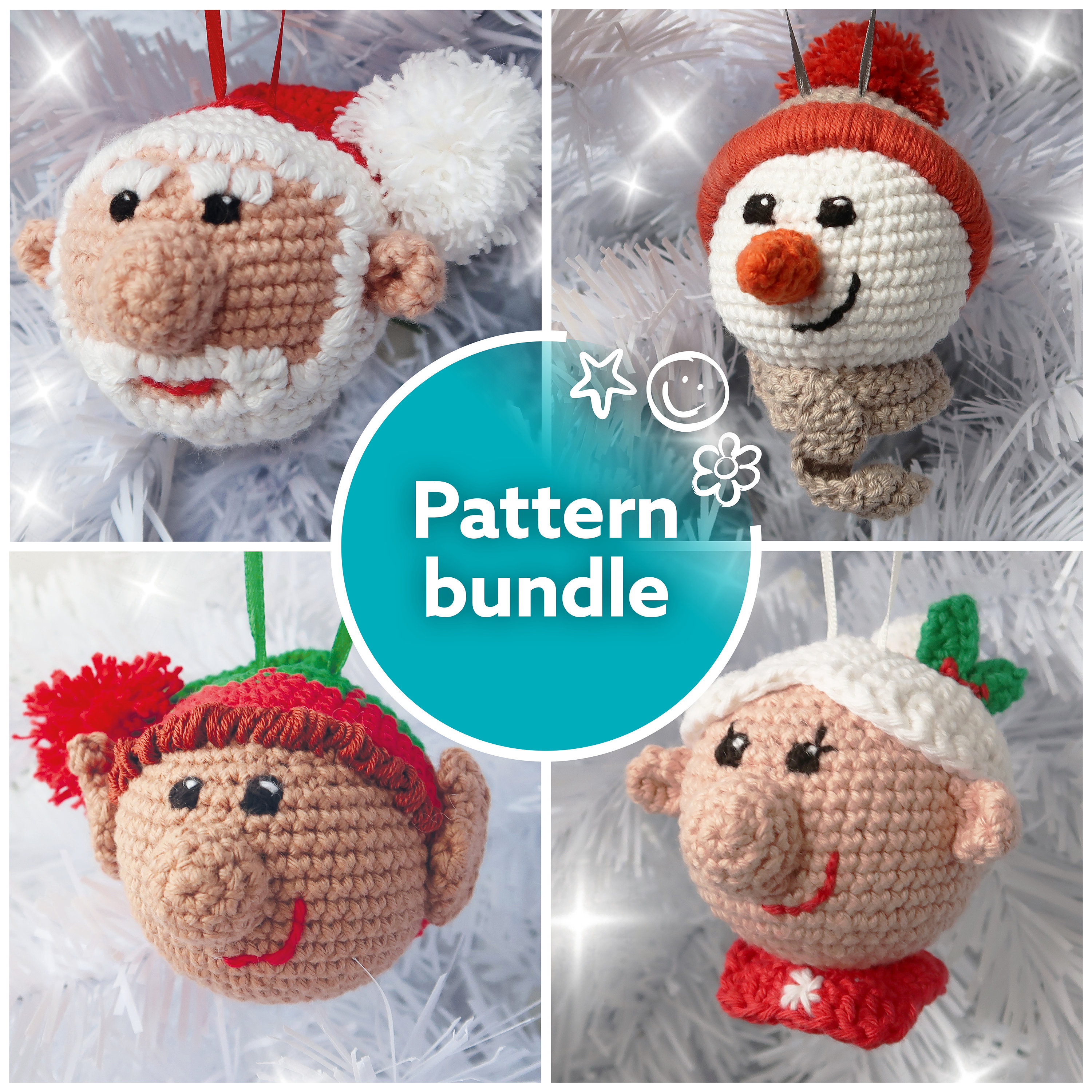 Polar Bear Tree Decorations Bundle Amigurumi Penguin Reindeer Animal Bauble Crochet Pattern Festive Crochet Bauble Pattern Polar Bear Tree Decorations Bundle Amigurumi Penguin Reindeer Animal Bauble Crochet Pattern Festive Crochet Bauble Pattern