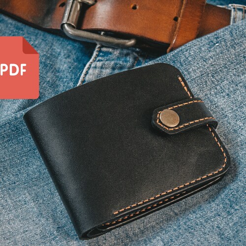 Pattern Bifold Wallets Template Leather Wallet PDF Files Etsy