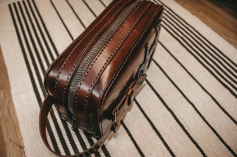 Leather pattern Dopp Kit Toiletry bag template PDF Download Etsy