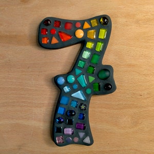 Mosaic house number 7 **glass mosaic**handmade**