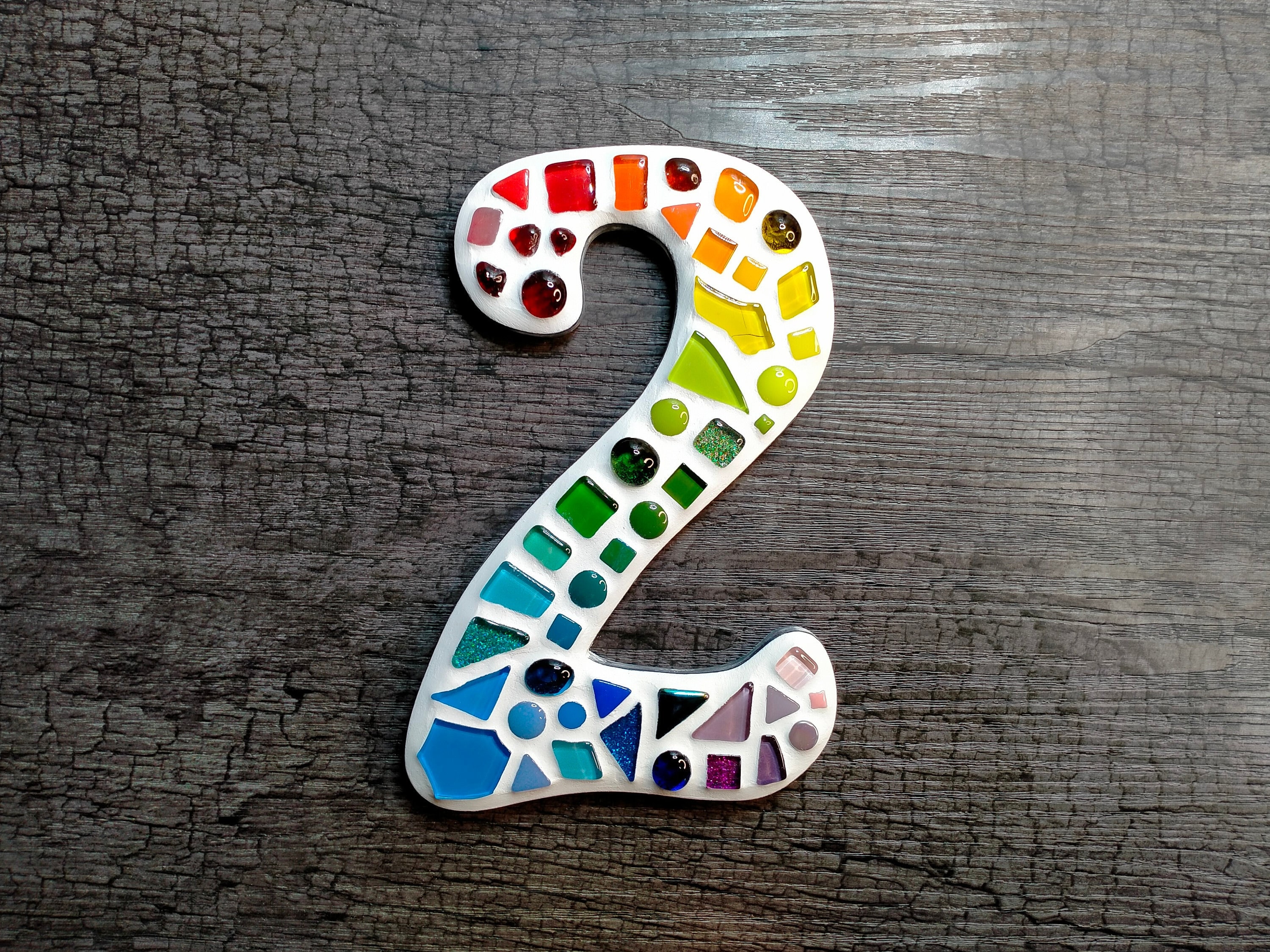 Mosaic house number 2 **Glass mosaic**handmade**