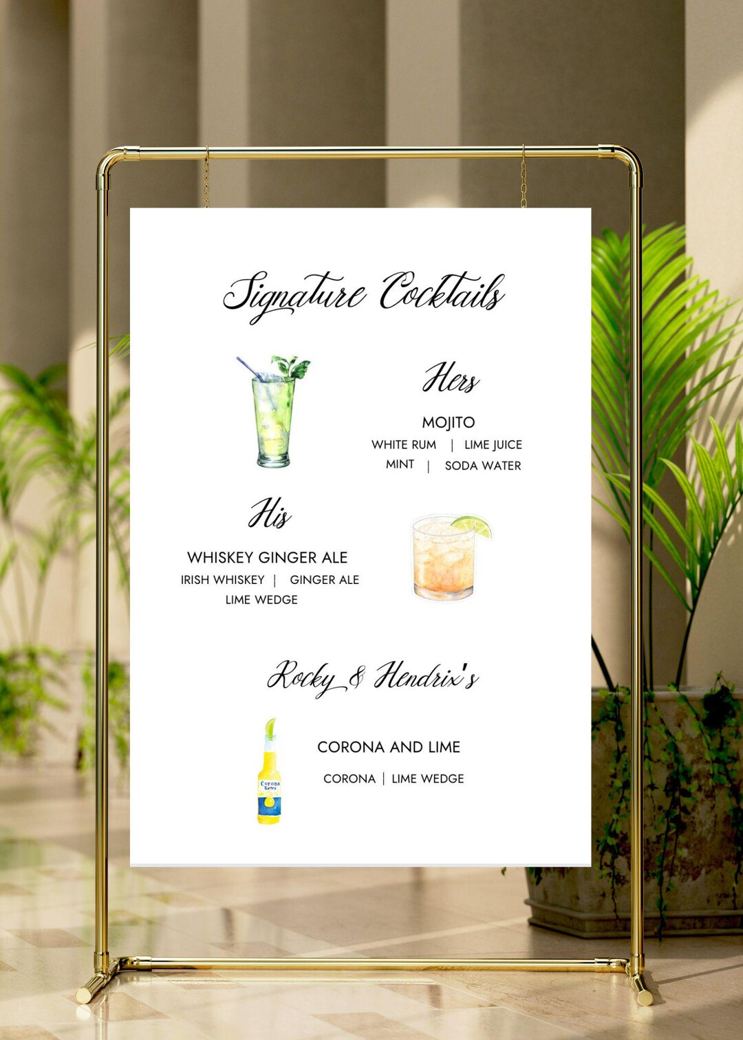 Minimalist Wedding Signature Drink Sign Template, Signature Cocktail ...
