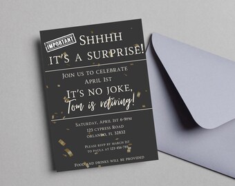 Surprise Party Invitation-Editable Download
