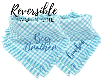 Reversible Flannel Dog Bandana: Big Brother Pregnancy Announcement