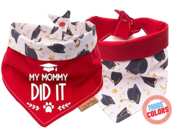 Reversible Dog Bandana - My Mommy Did It - Tie & Snap -Dog Neckerchief-Dog Scarf