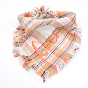 Autumn Flannel Dog Bandana - Custom Dog Bandana - Frayed Edge Kerchief-Neckerchief-Dog Fringed-doggie scarf- puppy gift-