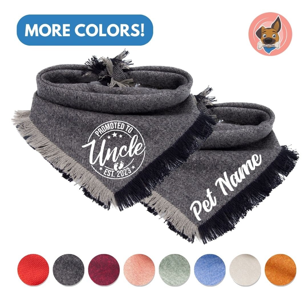 Dog Bandana Pregnancy Announcement Promoted to Uncle Flannel Etsy