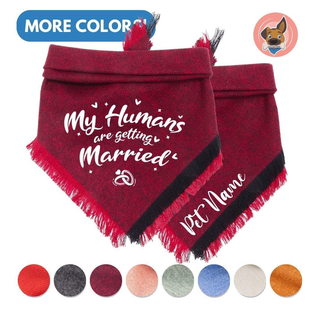 Hundehalstuch 'My Humans Are Getting Married' – Lila Flanell – Für Kleine Bis Große Hunde – Perfekt Für Hochzeiten
