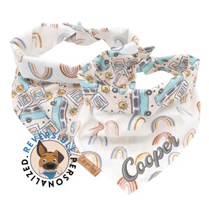Boy dog Bandana - Reversible- Tie & Snap - Dog Neckerchief - Dog Scarf - Dog Mom - Puppy Gift