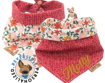 Flowers Dog Bandana, Embroidered Personalized Dog Bandana, Cute Dog Stuff, Pet Gifts, Puppy Bandana, Puppy Clothes Dogs, Dog Accessories