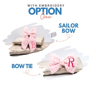 a pink bow with the letter r on it and a bow tie with the letter