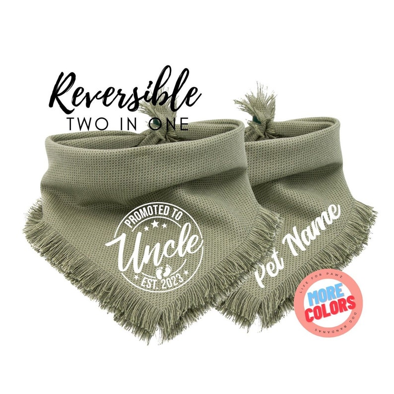 Dog Bandana Pregnancy Announcement Promoted to Uncle Flannel Etsy