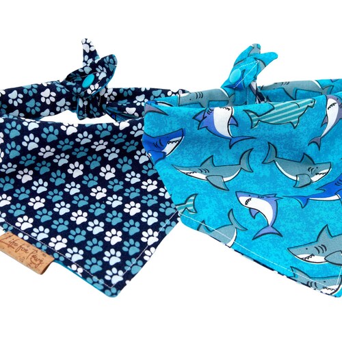 Lemon Dog Bandana Reversible Tie & Snap Dog Neckerchief Etsy