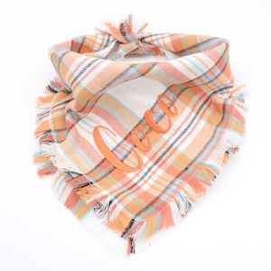 Autumn Flannel Dog Bandana - Custom Dog Bandana - Frayed Edge Kerchief-Neckerchief-Dog Fringed-doggie scarf- puppy gift-