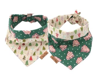 Christmas Tree Cakes Reversible Dog Bandanas