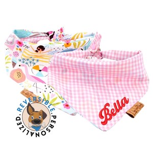 A Day on the Beach Dog Bandana, Personalized Dog Bandana, Reversible, Tie & Snap, Dog Neckerchief - Dog Scarf - Dog Mom - Puppy Gift