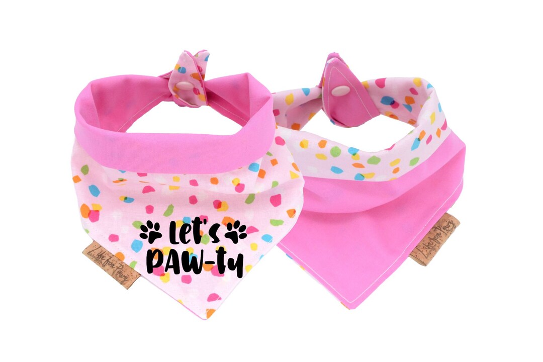 Dog Bandana Birthday Reversible Dog Bandana Tie on and Snap Etsy