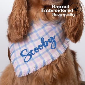 Flannel Dog Bandana, Holiday Bandana with Snap, Frayed Edge Kerchief,  Christmas Dog Bandana, Dog Holiday Outfit, Fursuits, Puppy Bandanas