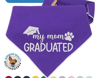 Custom 'My Mom Graduated' Dog Bandana - Personalized Graduation Gifts for Friends & Pets - Class of 2023/2024 Celebration Accessory