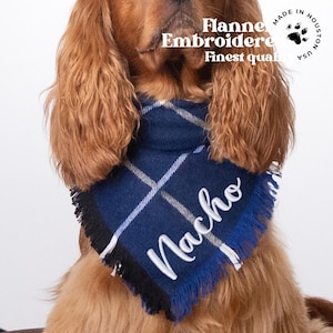 Bandana de franela para perro - Azúcar de arándano, pañuelo deshilachado para mascotas, se ata con broche, regalo para mamá perruna, ropa para perros, disfraz de piel, bandana moderna para perro