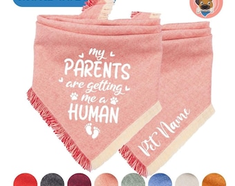 Dog Bandana Pregnancy Announcement • My Parents are Getting me a Human • Baby announcement Bandana • Birth Announcement • Maternity photos