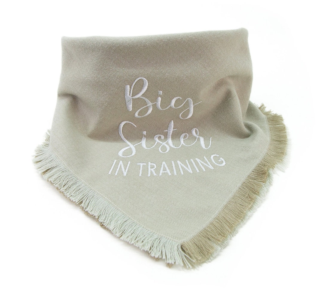Big Sister in Training Embroidered Flannel Dog Bandana Dog Etsy