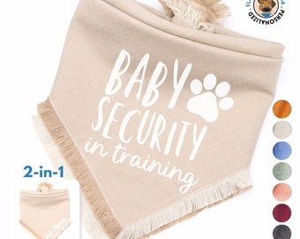 Baby Security in Training • Dog Bandana Pregnancy Announcement • Big Sis Bro Dog Bandana • Baby Announcement • Birth Announcement