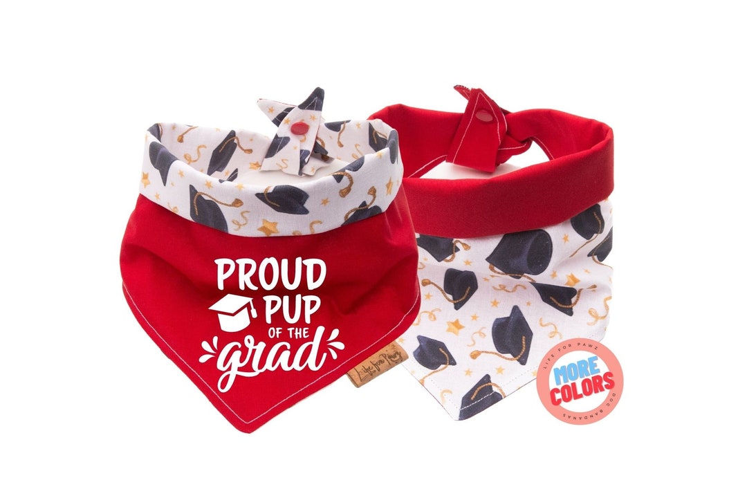 Reversible Dog Bandana Graduation Announcement Personalized Dog Bandana