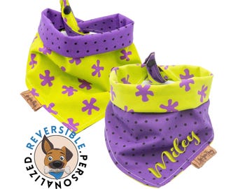 Omkeerbare Halloween-hondenbandana: Boo Crew, oranje plaid