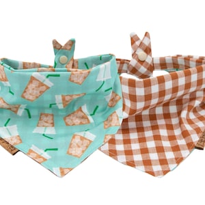 Dog Bandana - Starburst Coffee - Reversible- Tie & Snap - Dog Neckerchief - Dog Scarf - Dog Mom - Puppy Gift