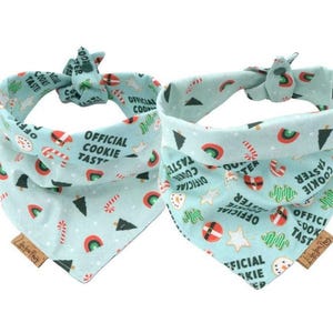 Christmas Official Cookie Taster Reversible Dog Bandanas