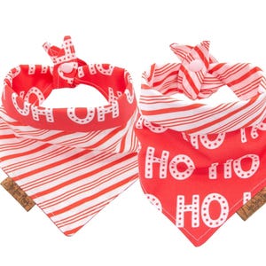 Christmas Dog bandana Ho Ho Ho - Little Gingerbread Bandana - Reversible-Tie & Snap - Christmas Dog Bandana