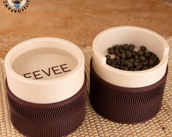 Set di ciotole per animali domestici / Ciotole per cibo e acqua rialzate con supporto rialzato / Personalizzate e personalizzate per gatti e cani di piccola taglia