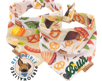 Trinkbuddy Hundehalstuch - Brezel und Getränke - Oktoberfest Beer Bandana - Weihnacht-Hundehalstuch